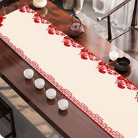 Nouveau chemin de table UV personnalisé de style chinois, imperméable, de luxe, haut de gamme, pour table à thé, long et rectangulaire