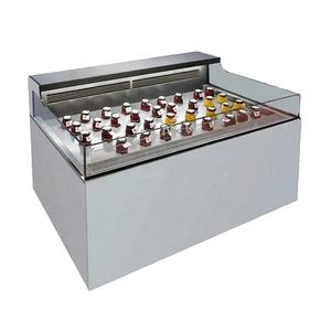 Refroidisseur central à angle droit et d'angle en verre trempé Kimay pour présentoir à gâteaux et fruits avec armoires combinées - Product Image 5