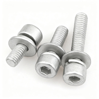 Sekrup Kombinasi Tiga Bagian Kepala Silinder Hex Socket Dacromet Kelas 8.8 dengan Ring Pegas Datar Kepala Cangkir M3~M8