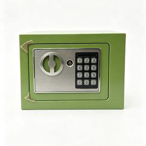 Green Mini Safe <b>Box</b> with Electronic Digital <b>Lock</b> and Keyhole Design - Product Image 1