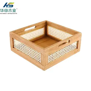 Wooden Organizer Crates for Kitchen | For Fruit Vegetables, Produce, Bread and General Storage Space storage boxes & bins