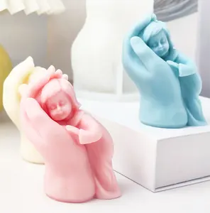 YS DIY手托婴儿触摸天使女孩树脂硅胶蜡烛模具肥皂香薰烘焙模具创意家居装饰礼品