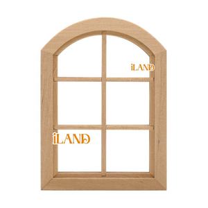 Iland บ้านตุ๊กตา1:12หน้าต่างตุ๊กตาไม้จิ๋วเฟอร์นิเจอร์หน้าต่างโค้งจำลอง - Product Image 1