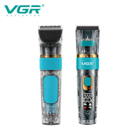 Tondeuse à cheveux électrique numérique VGR695 transparente, étanche IPX7, entièrement lavable, pour salon de coiffure, modèle transfrontalier