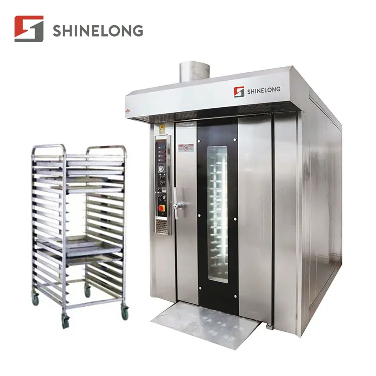 Commercial Bread Oven Electrical / Gas Rotary Rack Oven 32 Tray For Bakery