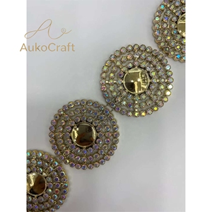 Pita Rantai Flatback Berongga Bentuk Lingkaran Hiasan Berlian Imitasi untuk Pernikahan, Acara Homecoming, Ulang Tahun, dan Pakaian - Product Image 3