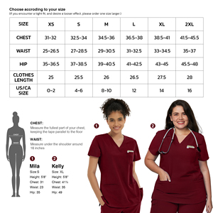 Kitmaz Women's V-Neck Scrub Tops - Soft Stretch Fabric with 3 Pockets - Product Image 5