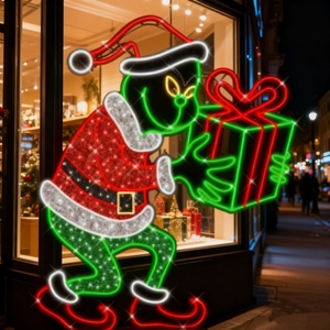 Luz navideña impermeable con diseño de Scrooge Grump y The Grinch para decoración exterior navideña - Product Image 5