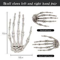 Main de squelette adhésive en plastique pour Halloween/Pâques, accessoires de décoration pour maison hantée, fête, horreur, farce