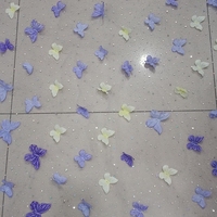 Tissu en dentelle 3D douce avec fleurs perlées et sequins métalliques pour robe et jupe