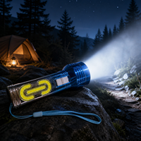 Mini lampe torche solaire LED rechargeable Type-C, lampe de poche COB, lampe de travail à gradient, lampe portative 57g pour le camping et les activités de plein air