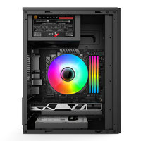 Space-Efficient MATX Case ATX PSU Friendly 250mm Graphics Card Fit Dual Cooling Fans & Mixed HDD/SSD Storage Slots
