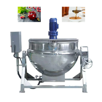 Marmite de cuisson industrielle 50L-1000L, marmite chauffante inclinable à double enveloppe avec agitateur pour purée de fruits, tomates, piments et confiseries