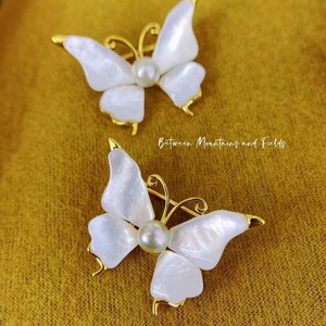 Clear Immitation <b>Mother</b> Pearl Butterfly Brooch High-End Korean Style Chest Flower Pearl Jewelry - Product Image 5