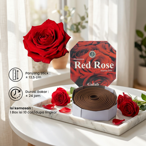 Incienso en Espirales con Aroma a Rosa Roja, Incienso Aromático Indio con Aroma a Gulab para Uso en el Hogar, Duración de 24 Horas - Product Image 3