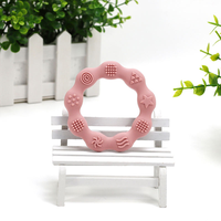 Anneau de dentition rond en silicone sans BPA pour bébé, apaisant la douleur de la dentition, jouet pour bébé, vente en gros ODM/OEM, nouveauté Amazon