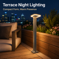 Lampe de jardin LED moderne 18W en aluminium, étanche, pour allée, poteau, éclairage extérieur résidentiel, cour, allée de voiture, parc
