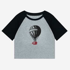 Raglan Sleeve OEM Logo Women Tshirt Fashion Y2K Crop Top Tshirt en vrac - Product Image 3