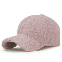 Casquettes de baseball chaudes d'hiver en laine d'agneau épaisse avec caractéristique de couleur unie et tissu classique