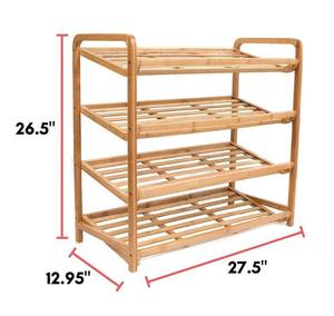 Gỗ bốn tầng Giày Rack thực tế tre được sử dụng trong phòng khách phòng ngủ gia đình phòng khách đồ nội thất gỗ rắn hiện đại - Product Image 2