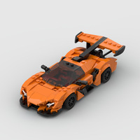 MOC Puzzle Créatif Vitesse 8 Grilles Course Automobile Compatible avec Modèle de Voiture de Course Sportive Supercar de Luxe Jouet de Construction en Plastique ABS