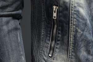 High Quality Fashion Trend Handsome Personality Zipper Motorcycle <b>Denim</b> <b>Jacket</b> <b>Jacket</b> Men's Lapel Trend <b>Vintage</b> <b>Denim</b> <b>Jacket</b> - Product Image 5