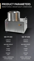 Pelador de Patatas de Acero Inoxidable Cookmate con Alimentador Automático y Motor de Funcionamiento Continuo para Uso Doméstico y Comercial