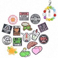 Aksesoris Pena Makanan Minuman Hewan Lucu Kartun 2025 Bunga Focal Charms Silikon Kustom Bentuk Tidak Beraturan Focal Beads Diy Pena