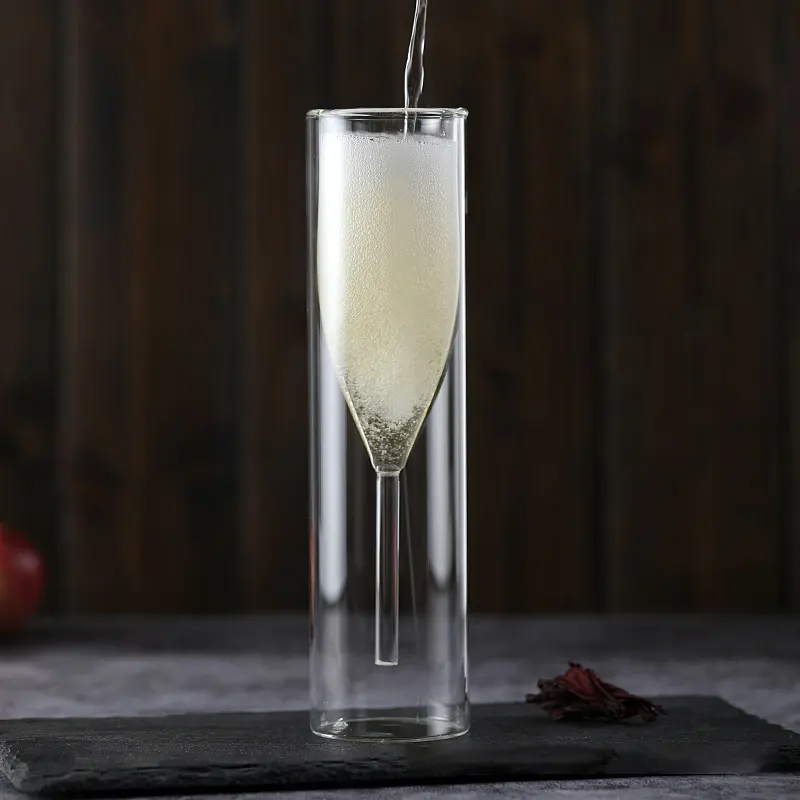 Champagner gläser Glitzer flöten Klare Tassen Bubble Wine Tulip Cocktail für Bar Party Geschenk Hochzeits kleid Weingläser
