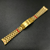 Bracelet en acier inoxydable brossé doré 20 mm, bracelet poli, bracelet Président, fermoir à glissière pour montre Daytona Submarine