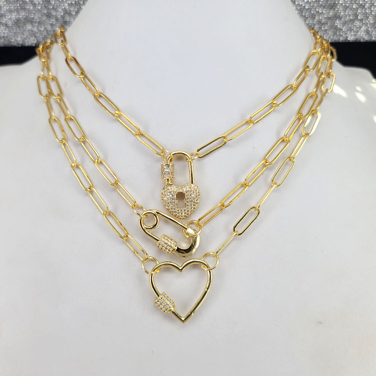 NZ1034人気のシックなゴールドCZダイヤモンドスクリュークラスプ