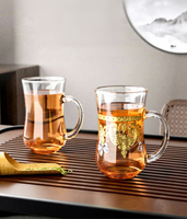 Tasse à thé en verre personnalisable de style royal, avec poignée, luxe, style arabe du Moyen-Orient, cadeau turc, étiquette pour café, thé, verres à boire