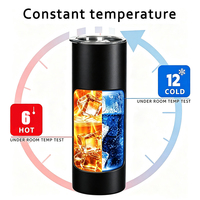 Grosir Tumbler Stainless Steel Dinding Ganda 20 oz untuk Sublimasi, Model Pipih Ramping dengan Tutup dan Sedotan untuk Kopi
