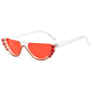 Gafas de sol <span class=keywords><strong>con</strong></span> diseño de marca para mujer, anteojos de sol femeninos <span class=keywords><strong>con</strong></span> diamantes de imitación brillantes, Estilo Vintage, a la moda - Product Image 5