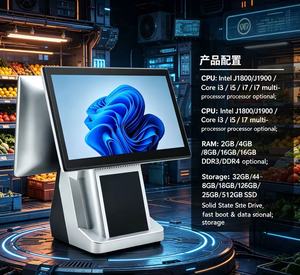 Sistema de Punto de Venta Todo en Uno <span class=keywords><strong>SANDU</strong></span> S2 2023 para Supermercados y Restaurantes, Caja Registradora con Intel I3, Pantalla LED de 15.6 Pulgadas, Bluetooth/Wi-Fi - Product Image 2