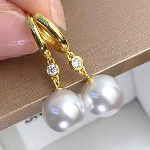 อุปกรณ์ทำต่างหูเงินแท้ S925 ประดับมุก DIY ขนาด 8-12 มม. รุ่น 21558 ต่างหูห้อยแฟชั่น พร้อมถาดเปล่าและพู่ห้อย - Product Image 1