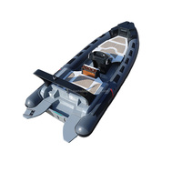 Meilleure vente Bateau pneumatique à coque rigide double en fibre de verre de 7,6 m (25 pieds) pour la pêche, le rafting, le yacht de luxe