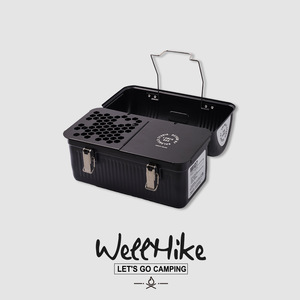 กล่องเก็บของโลหะแบบพกพา กล่องใส่อาหารกลางวันสำหรับตั้งแคมป์ ชุดกาแฟชา กล่องจัดระเบียบกันน้ำสำหรับใช้งานกลางแจ้ง - Product Image 5