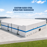 Entrepôt préfabriqué en structure métallique à un étage pour atelier, usine et stockage