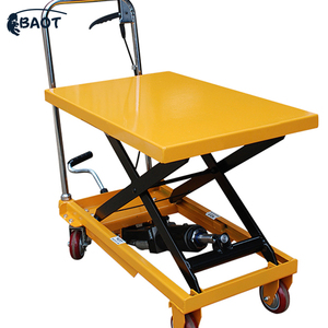 350kg 500kg 1000kg mesa elevadora manual personalizada mesa elevadora de tijera hidráulica manual con ruedas