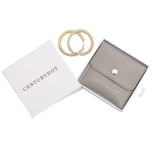 กระเป๋าใส่เครื่องประดับหนัง PU เป็นมิตรต่อสิ่งแวดล้อมของขวัญคริสต์มาสกระเป๋าหนังเทียมกระดุมปิดสำหรับเป็นของขวัญเครื่องประดับ - Product Image 2