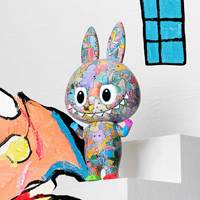 Figurine Officielle POPMART MEGA LABUBUU 1000% Édition 10ème Anniversaire - Jouet d'Art Original Figurine d'Action de Collection Stock en Gros