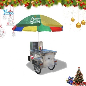 Chariot de vente ambulante à trois roues pour hot-dogs, nourriture rapide et bon marché - Product Image 1