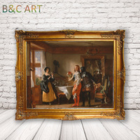 Cuadro de madera con pintura decorativa clásica dorada, marco barroco clásico de lujo