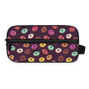 Bolsa de Maquillaje Cosmética con Cierre, Impermeable, Portátil, de Gran Capacidad, con Diseños de Donuts, a Precio Económico - Product Image 2