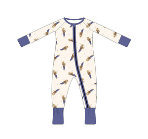 Conjunto <span class=keywords><strong>de</strong></span> <span class=keywords><strong>Pijama</strong></span> Informal Estilo Vaquero Occidental <span class=keywords><strong>de</strong></span> Bambú y Algodón para Niñas, Mameluco para Bebé - Product Image 2