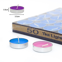Petites bougies colorées 50 pièces/boîte, bougies chauffe-plat pour décoration de mariage et demande en mariage