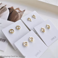 Carte de présentation de bijoux en papier blanc pur avec logo personnalisé, carte de présentation de boucles d'oreilles, carte de présentation de collier, emballage de bijoux avec logo, vente chaude