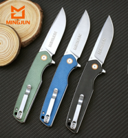 Couteau pliant en acier D2 avec manche en fibre de carbone, couteau de poche pour l'extérieur, couteau de survie EDC personnalisé pour le camping