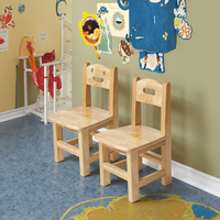 Chaise de salle à manger moderne en bois massif pour enfants d'âge préscolaire Ensemble d'étude de conception de visage souriant durable BJZX Modèle de marque BJZX-KF01